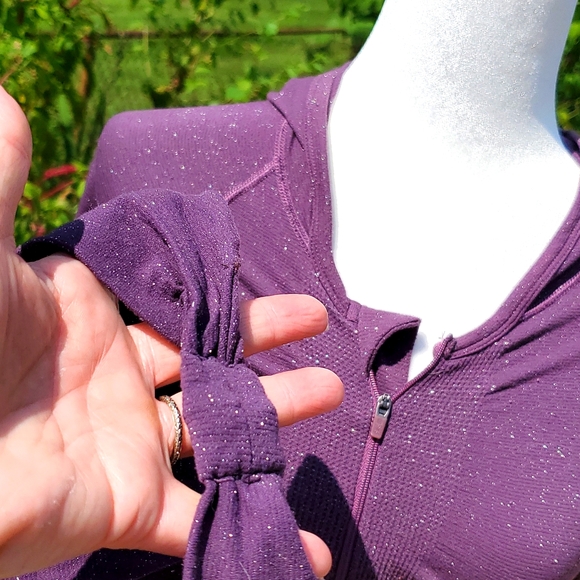 Athleta Sparkly Plum Zip Up Hoody Size S with matching headband! - Picture 6 of 10